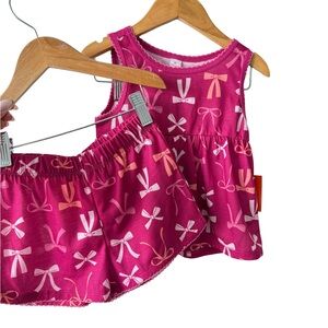 Joe Fresh Pink and White Bow Tank Top & Short Set